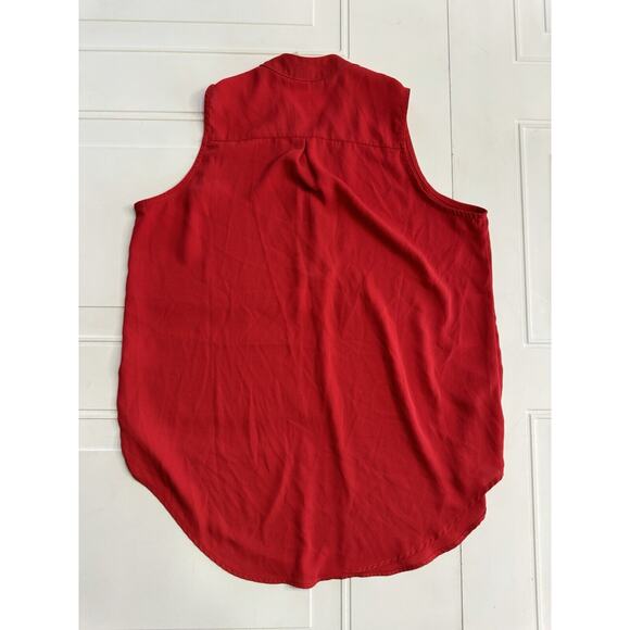 Allison Joy Women’s V Neck Red Sleeveless Blouse Size Small S - Picture 5 of 6